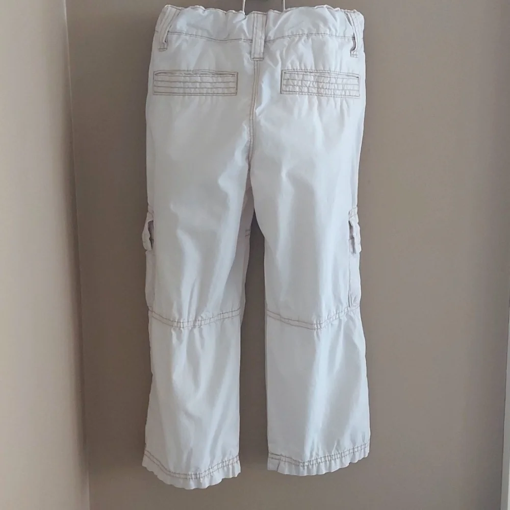 Old Navy light weight rolled up cargo pants adjustable waist - light beige - 3T